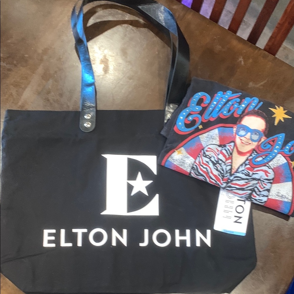 Elton John VIP tote with TShirt size Large NWT